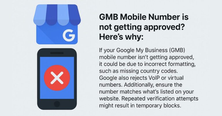 GMB Mobile number is not getting approved