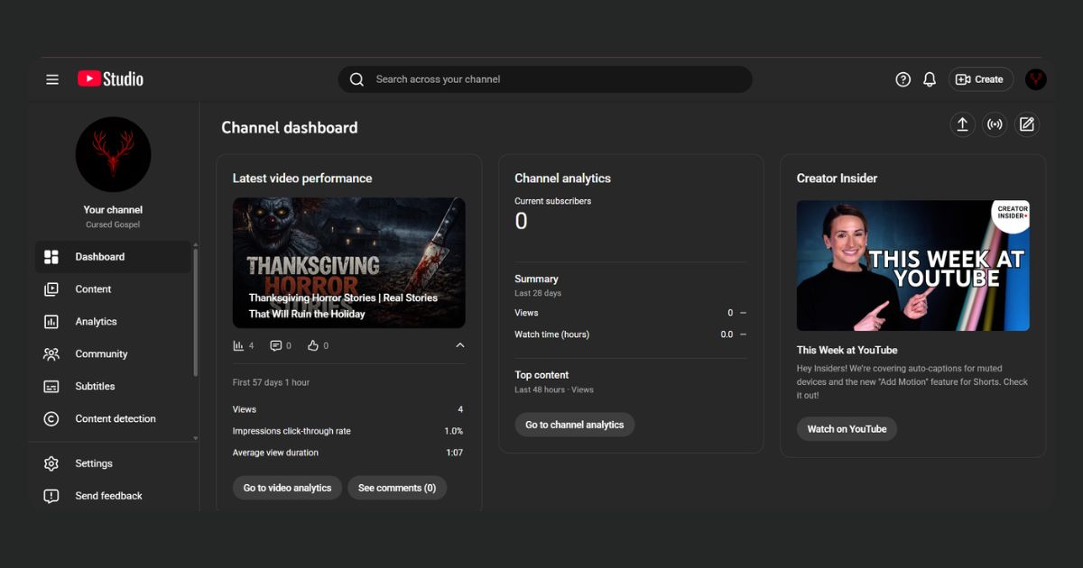 YouTube Studio Analytics